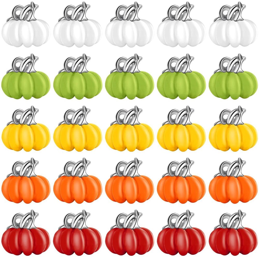 2403 27 Pieces Fall Pumpkin Charms Alloy Pendants DIY Halloween Charms